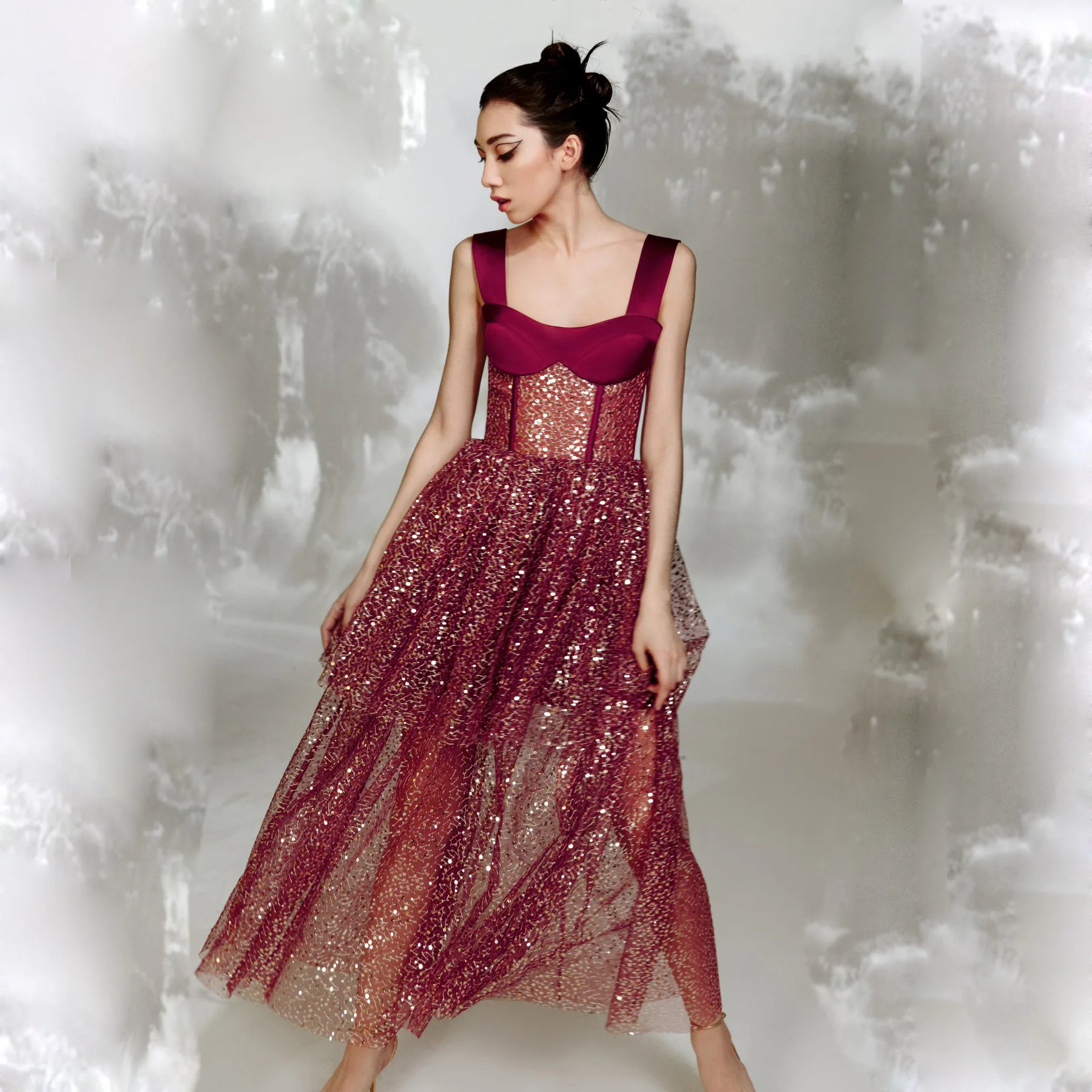 

Autumn Spaghetti Strap Tulle Prom Dresses with Beading A Line Sparkly Formal Evening Party Vestidos Vintage Vibes Cocktail Robes