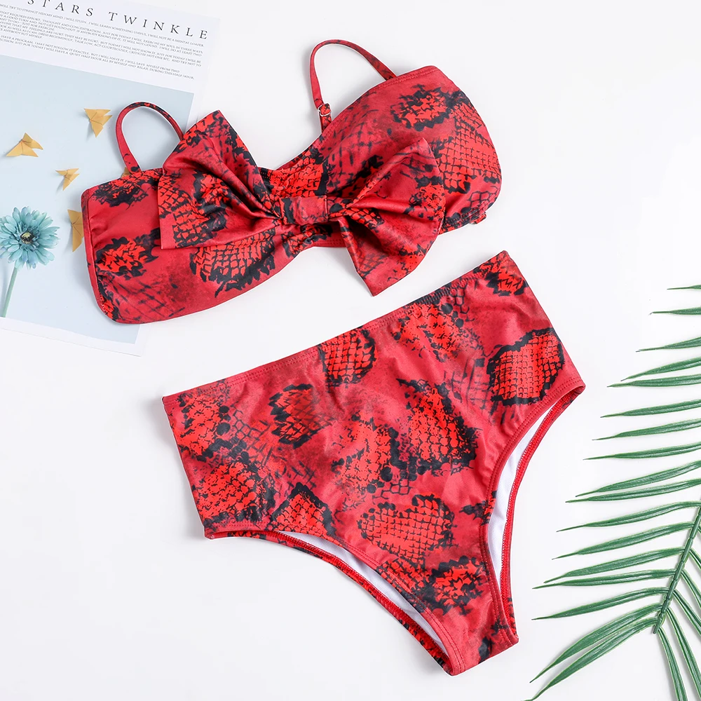Красный сексуальный леопард 2020 бикини микро набор купальник женский купальный