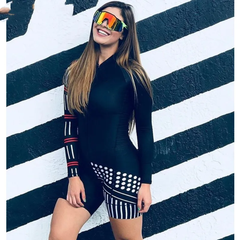 

Cycling spring and summer women's tight short sleeve one-piece cycling suit fast dry Breathable road high elastic cycling suit