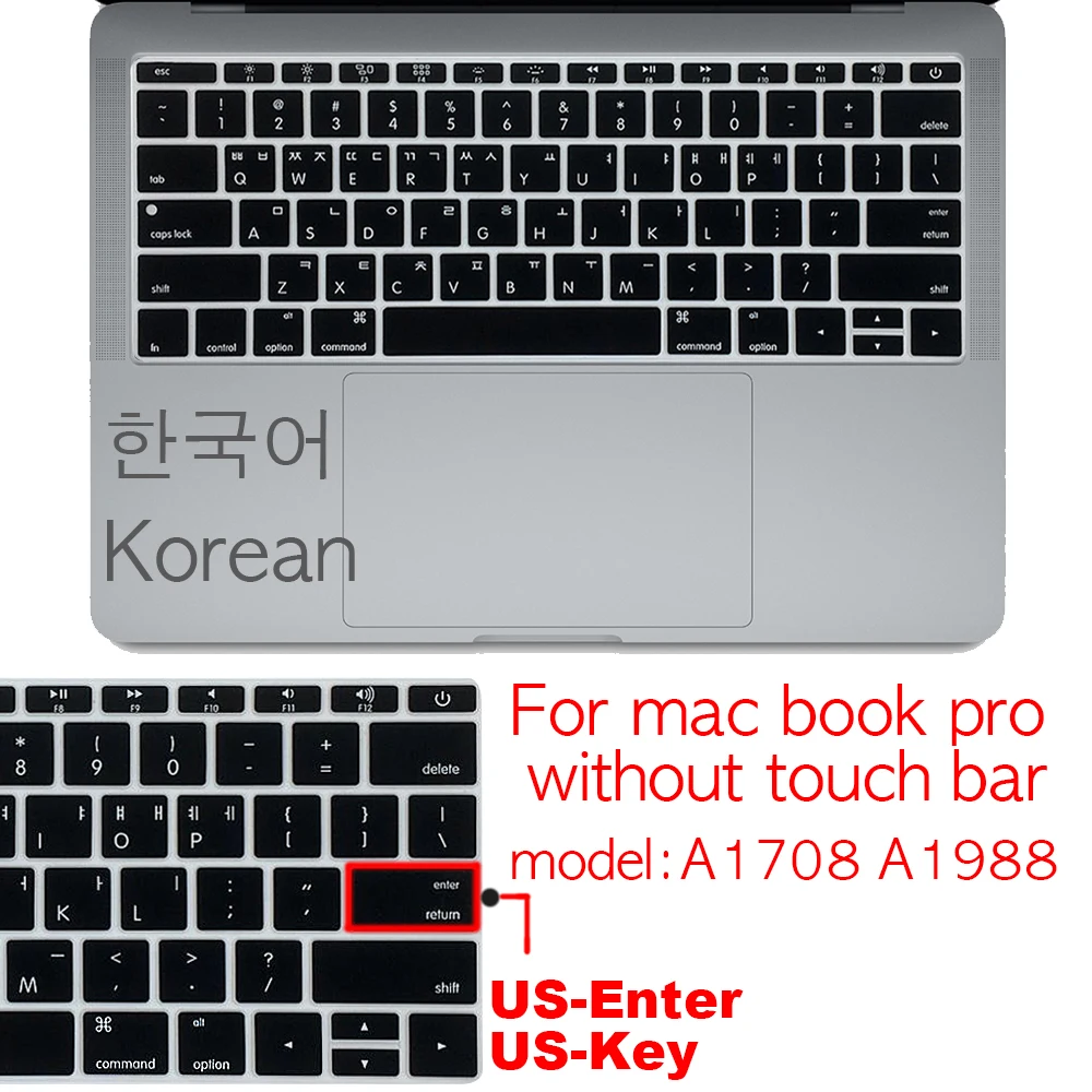 Защитный чехол для клавиатуры Macbook Pro 13Air 11 12 15 Корейская Защитная панель