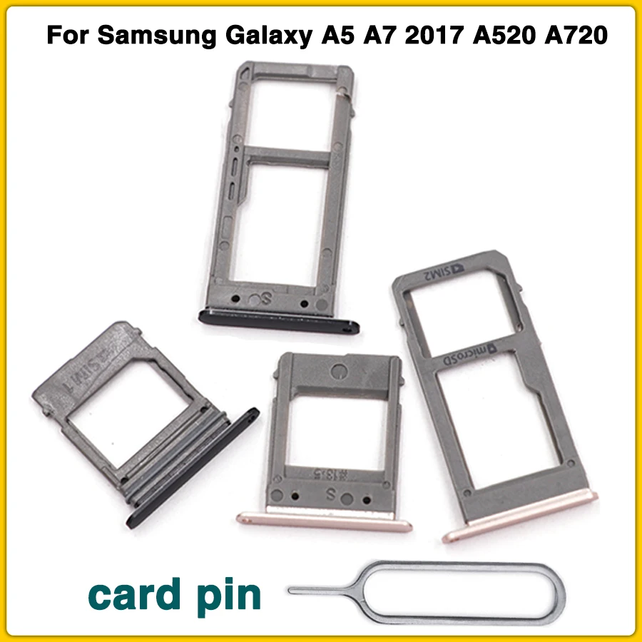 Новый лоток для sim карт Samsung Galaxy A5 A7 2017 A520 A720 устройство считывания SIM держатель