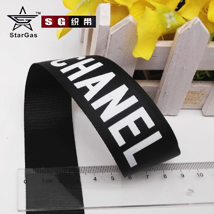 3.2cm CH black 2 метра английские буквы, лента, ленточный ремень, используемый для одежды, сумки, головные уборы, шляпа, есть другой знак, символ, лента DIY ручной работы - Цвет: 3.2cm CH black