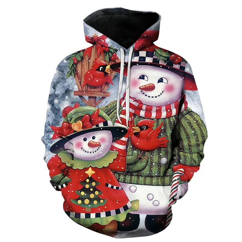 

2020 autumn and winter new casual Christmas hoodie men 3D printing sports cartoon slim rock all-match blouse funny pullover