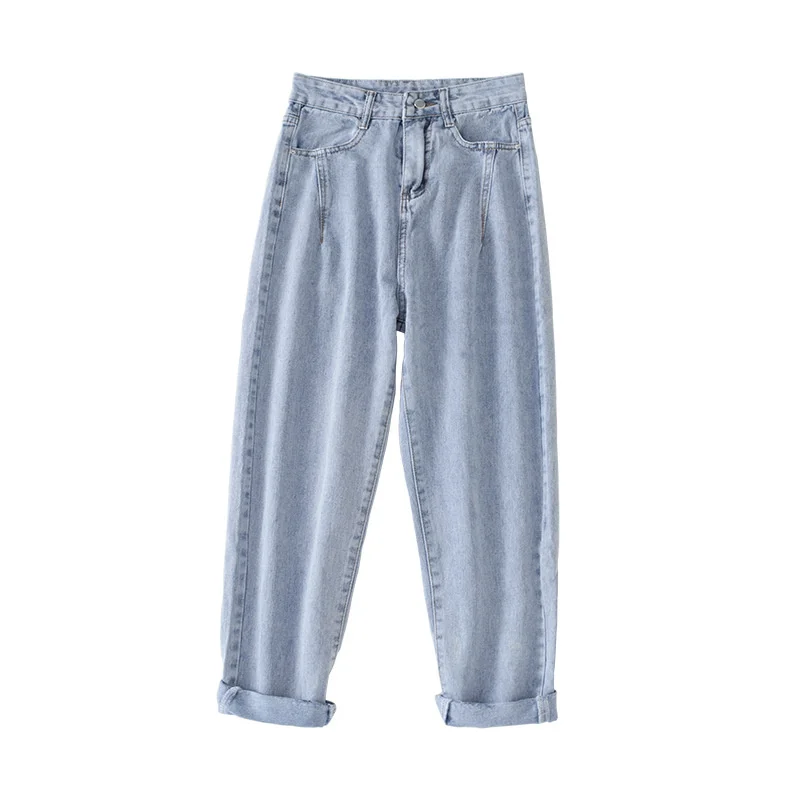 

2021 NEW High Waist Jeans Women Harem Pants Loose Casual Korean Mom Jean Vintage Female Denim Trousers Plus Size Pantalon B131