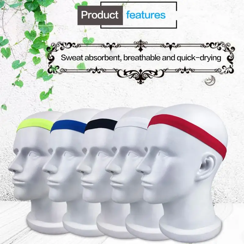 

Sports Safety Accessories Sweat Headband Yoga Hair Bands Sports Headband Non-slip Elastic Rubber Sports Safety Sweatband