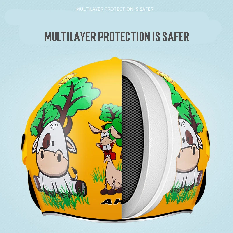 Симпатичные детские шлемы AHP мотоциклетный скутер детский безопасный шлем для