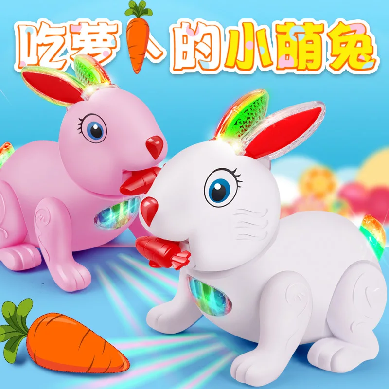 

Детская электрическая игрушка, прыгающий кролик, милый веселый красочный светлый музыкальный прыгающий кролик, имитация кролика, кролик, и...