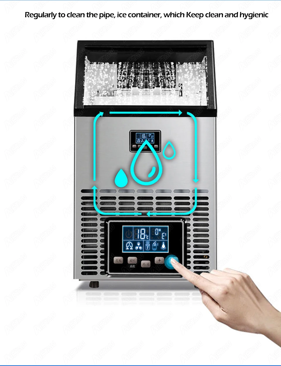 Электрическая автоматическая машина для производства кубического льда HZB80A