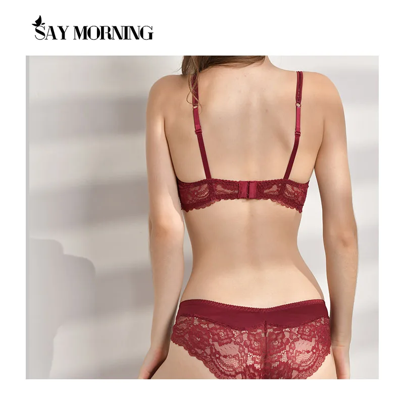 Сказать утро Для женщин нижнее белье наборы бюстгальтер + трусы сексуальное