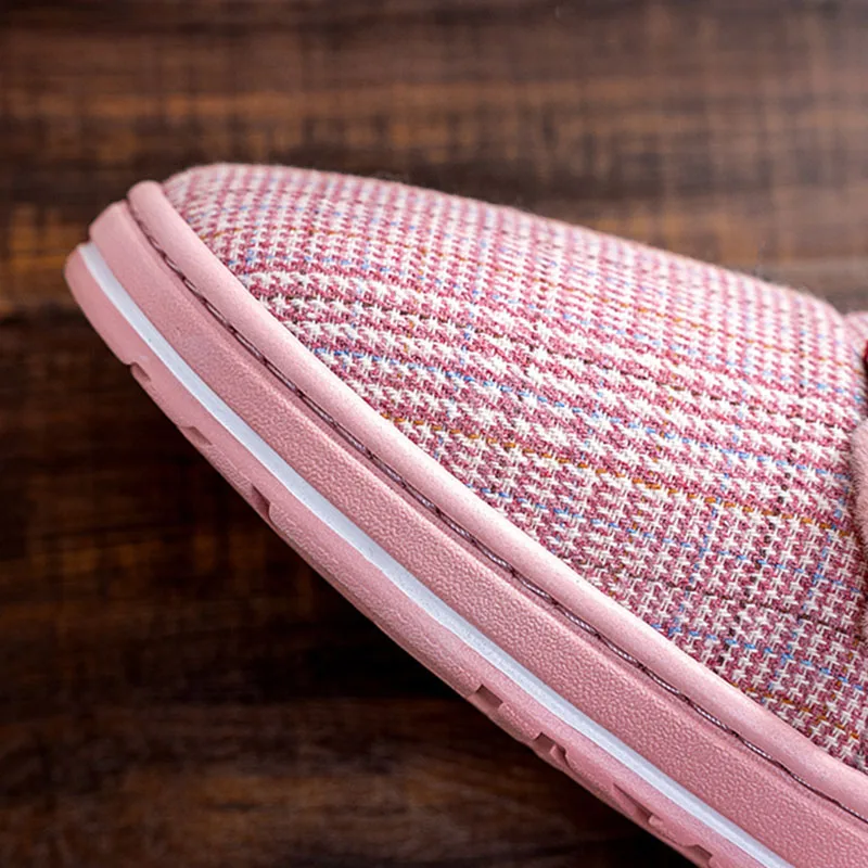 Зимняя женская домашняя обувь из плюша и хлопка теплые ботинки в полоску для пар