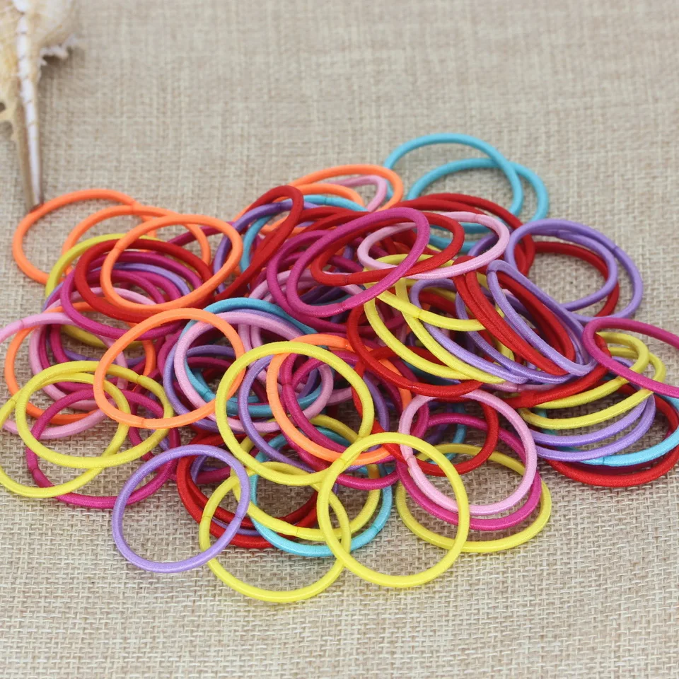 100 шт./компл. и девочек эластичный красочный Детская повязка для волос милый хвост