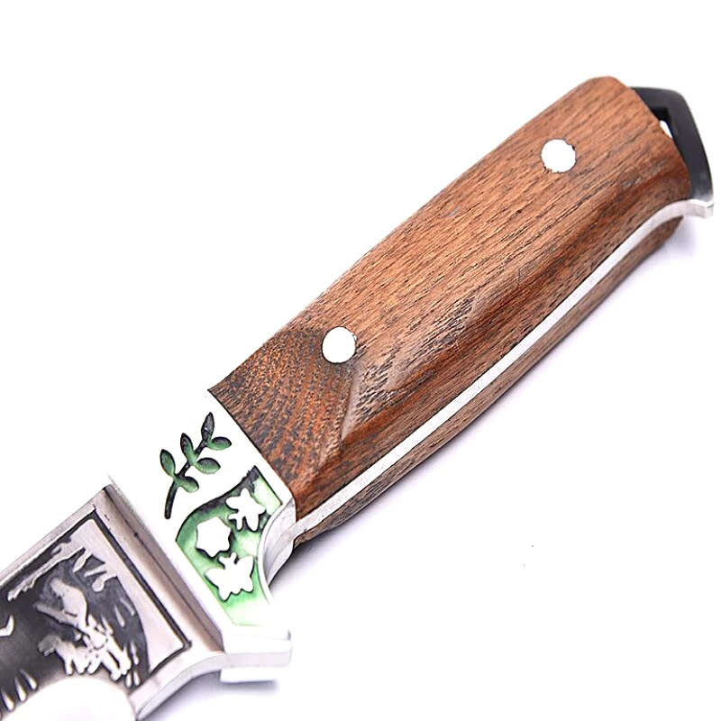 

Fixed Blade Knife Wood Handle Small Straight Knife Survival Tactical Outdoor Camping Hunting Knives For Self-defense EDC Tools