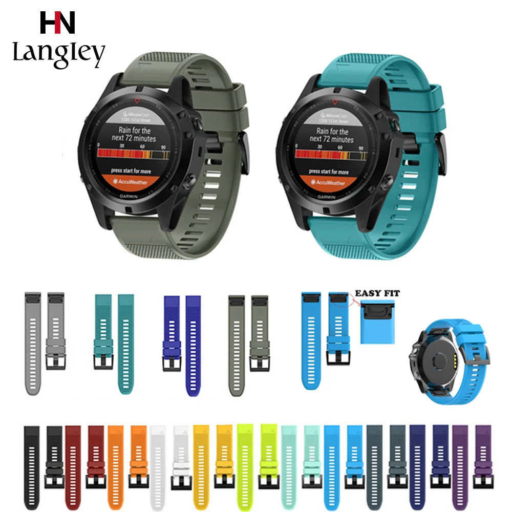 Силиконовый ремешок для часов Garmin Fenix 5X 5 3HR fenix6 Quickfit релейный 22 мм 26 сменные