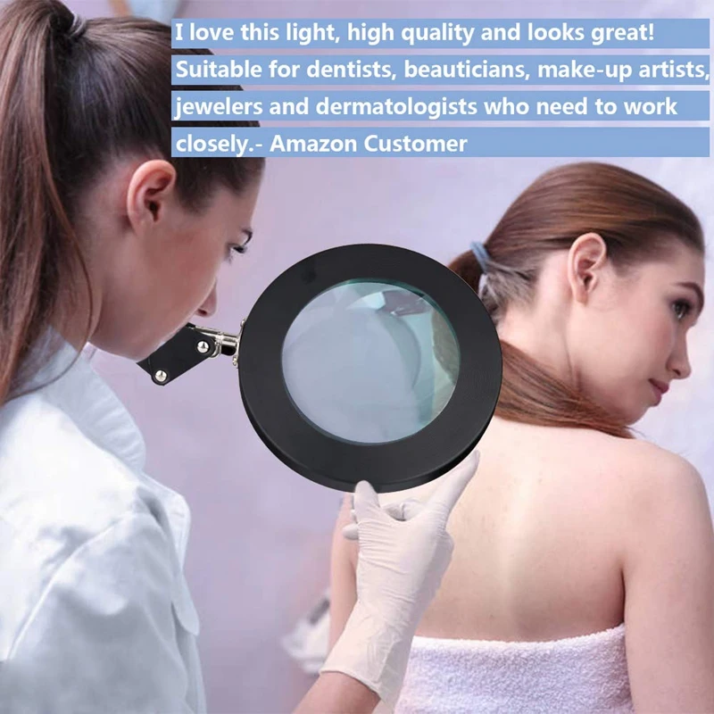 Светодиодный светильник с зажимом регулируемой яркой лупой 3 цветными режимами