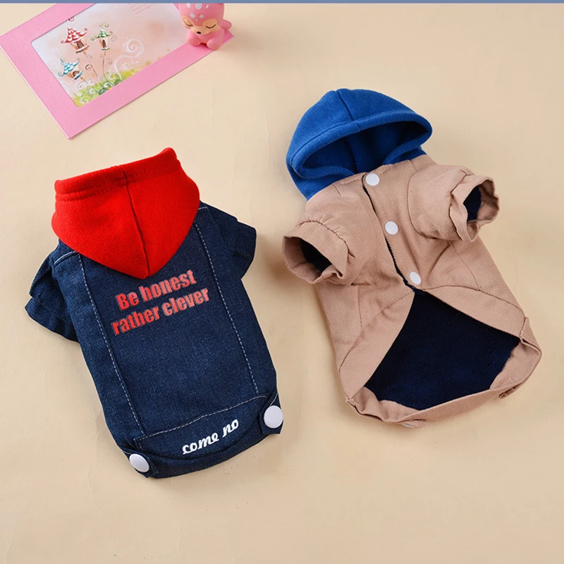 Джинсовая куртка для собак зимняя одежда пальто зимний костюм домашних животных