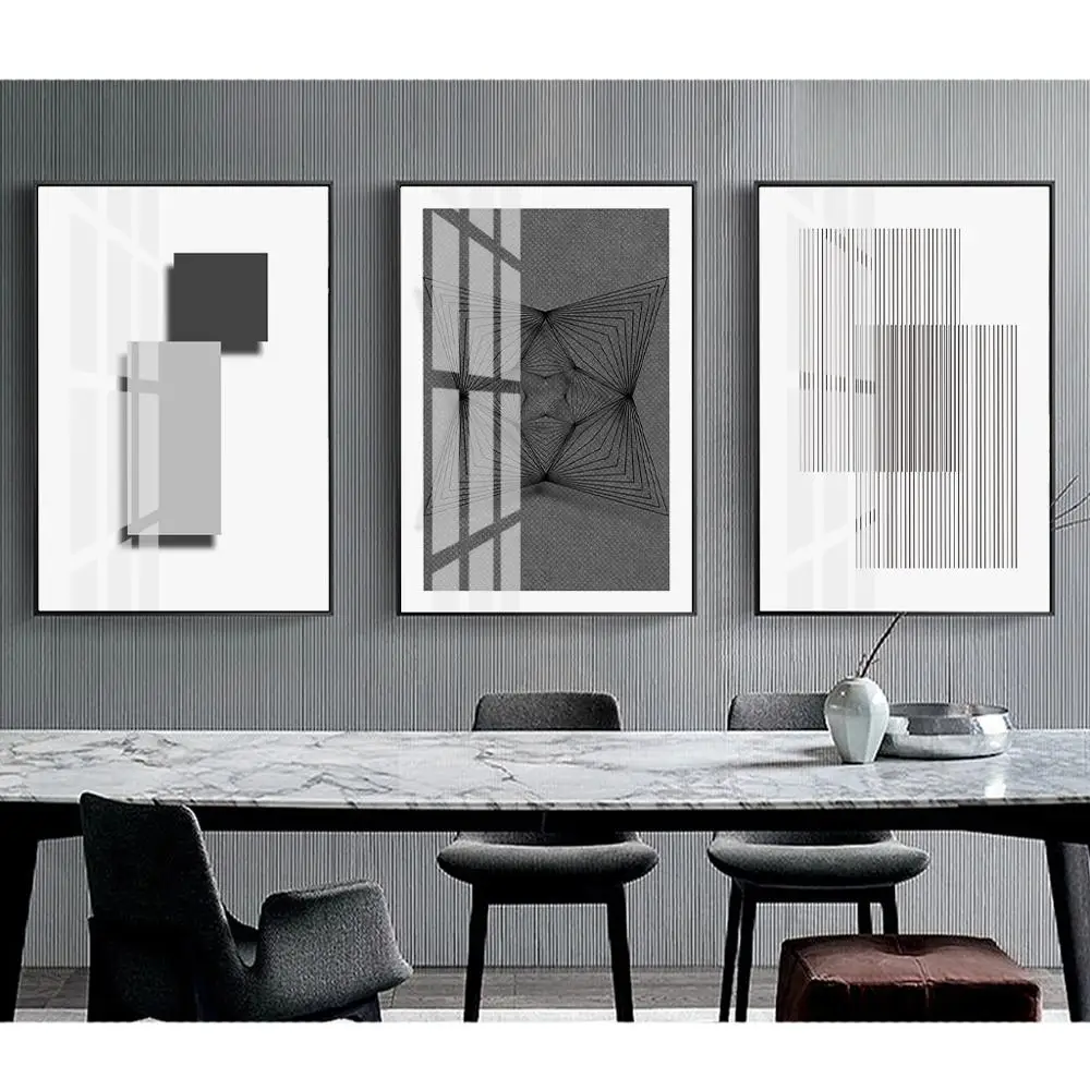 Скандинавский постер черно-белая абстрактная Геометрическая Печать на холсте