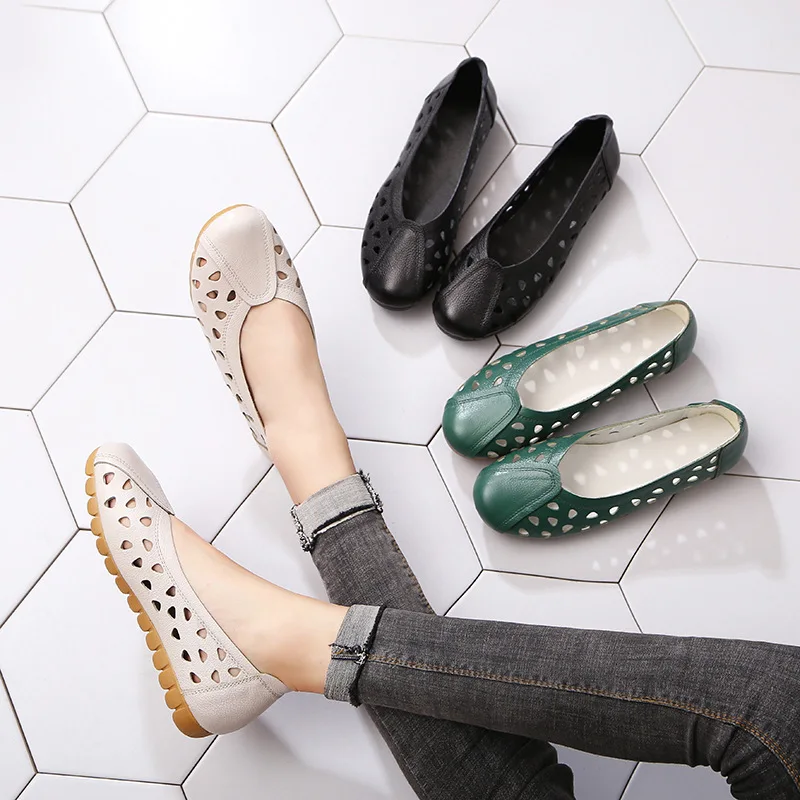 EAGSITY для женщин Дышащие туфли на плоской подошве Круглый носок без шнуровки