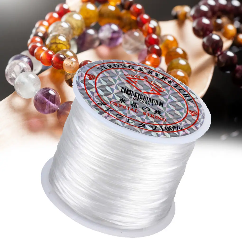 3 PCS 60 Meters Per Roll Large Volume Crystal Elastic Cord DIY Crystal Cord Beaded Cord White