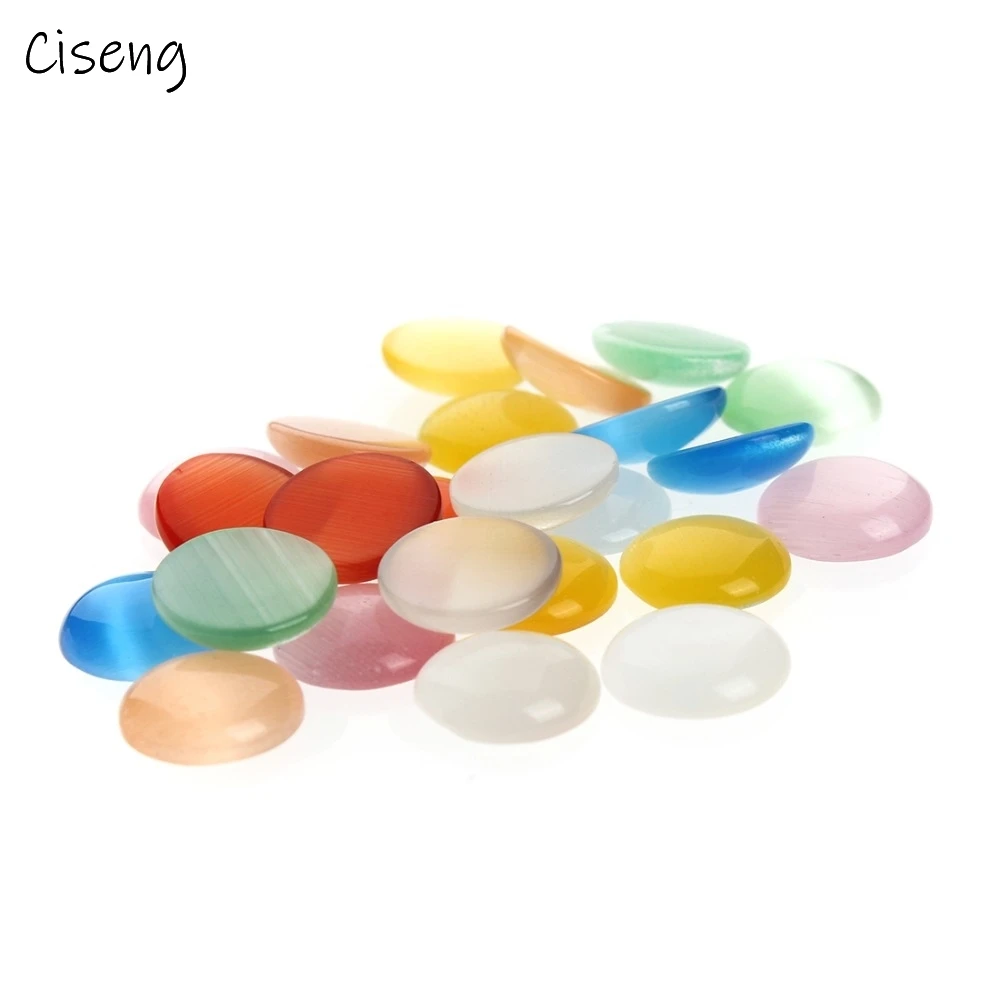 30pcs/lot Candy Color Oval Cat Eye Dome Cabochon Beads 6*8/10*14/13*18mm for DIY Necklace Jewelry Making Findings F2465 | Украшения и
