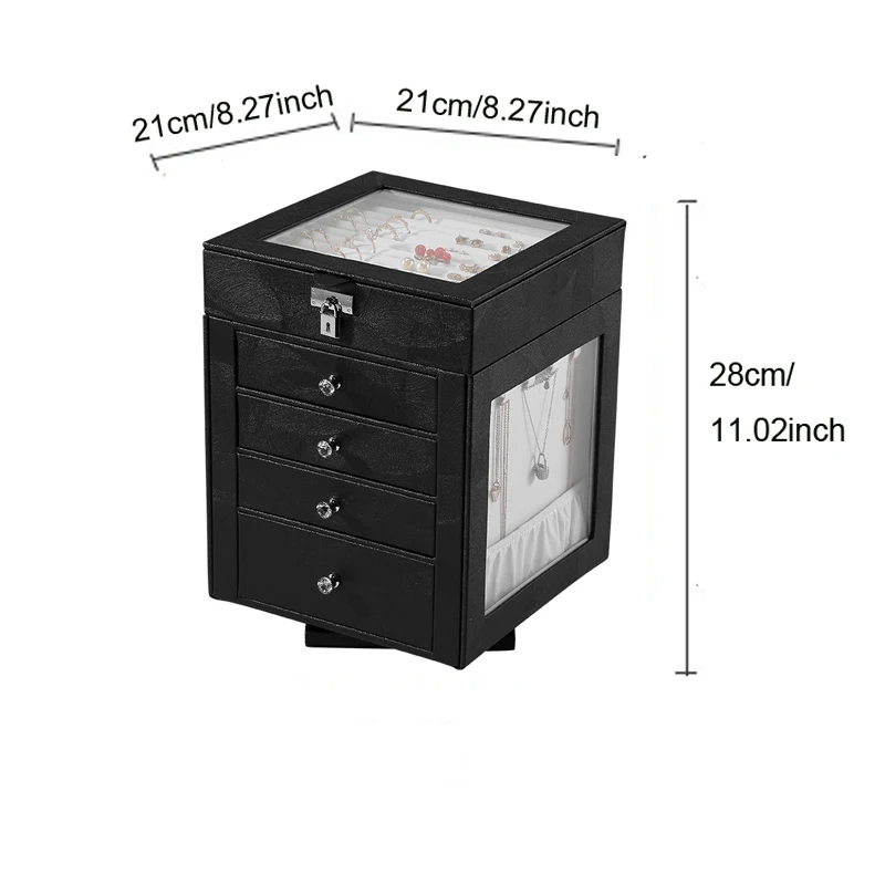 PU Leather Jewelry Box Storage Box  Necklaces Joyeros Makeup Lipstick Organizers Stud Stuff Travel Ring Display Lady Case Displa