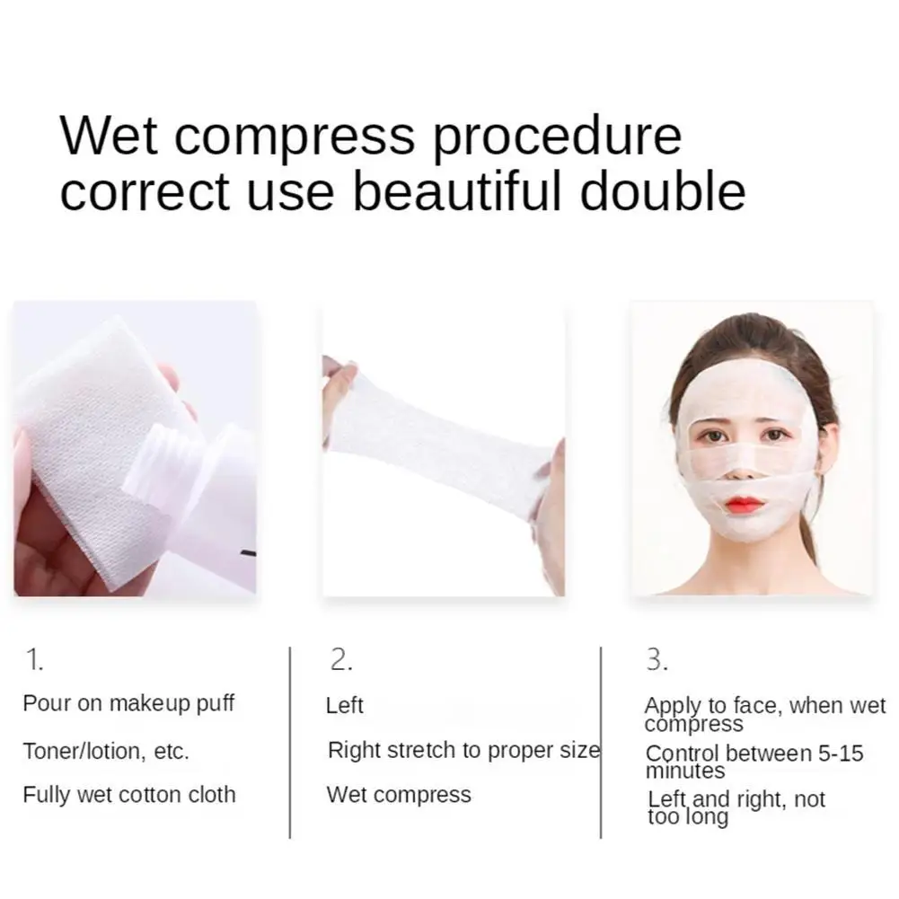 200 Pieces Of Disposable Skin Stretchable Wet Compress Wipes Skincare Makeup Towel Tools Cotton Remover Toner Cleaning U6T1