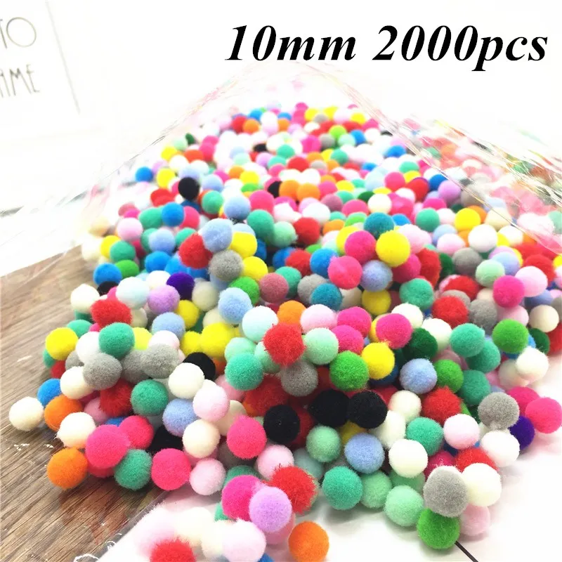 10 мм/2000 шт помпон оптом меховой плюшевый шар для рукоделия DIY мягкая швейная