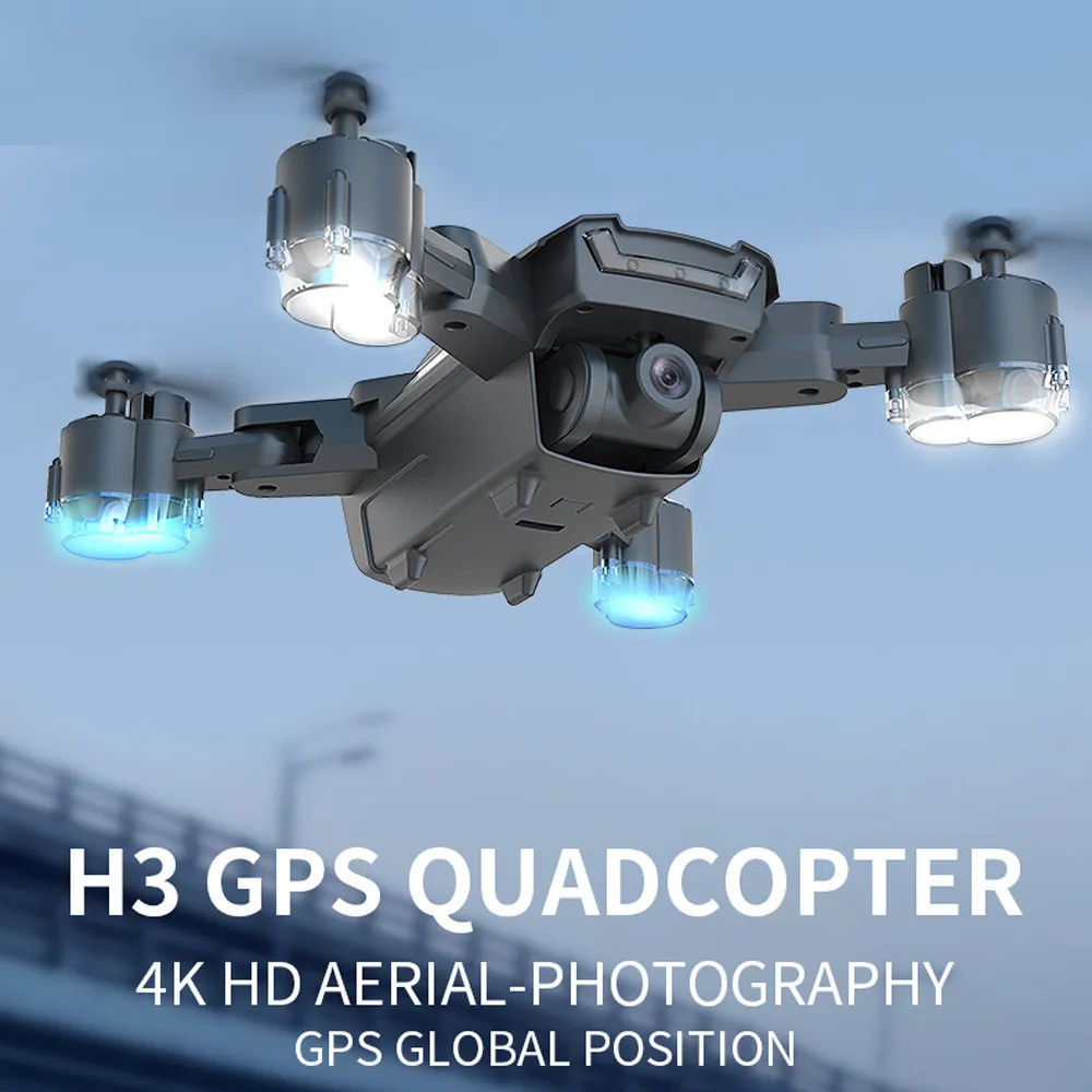 Новый H3 gps Дрон 4K HD Двойная камера 5G Wifi FPV RC Квадрокоптер аксессуары для детей
