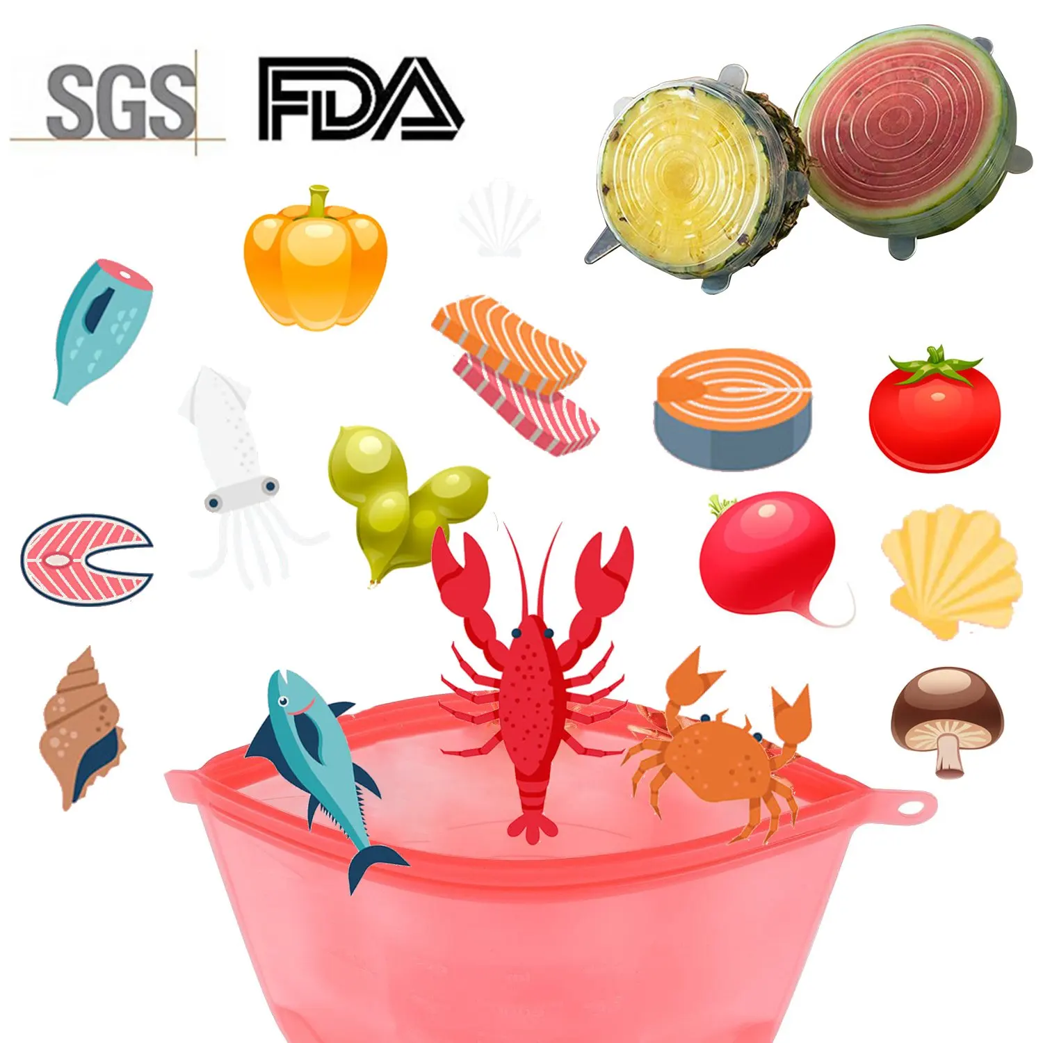 Силиконовый Пакет для хранения силиконовая эластичная крышка многоразовый