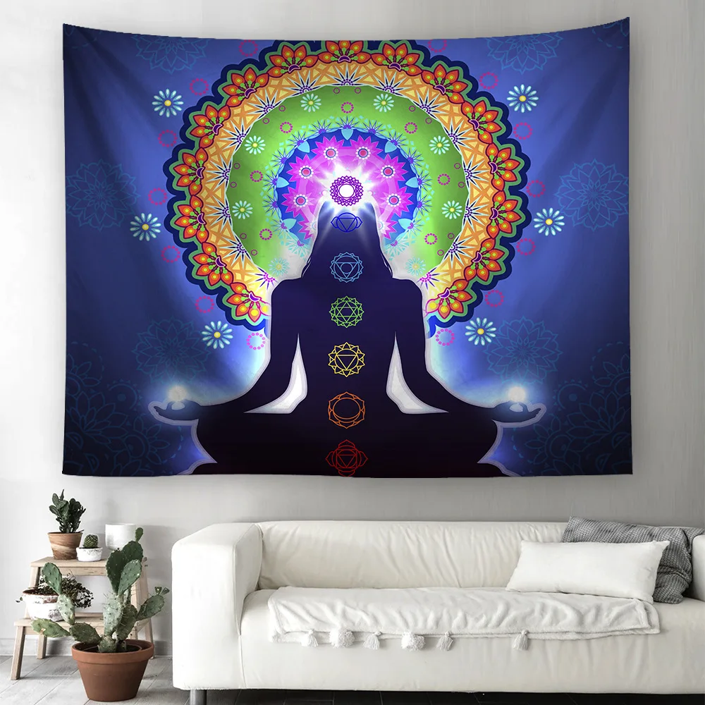 

Meditation Printed Boho Home Decor Tapestry Wall Hanging Sheets Beach Towels Picnic Blanket Hippie Macrame Psychedelic Tapestry