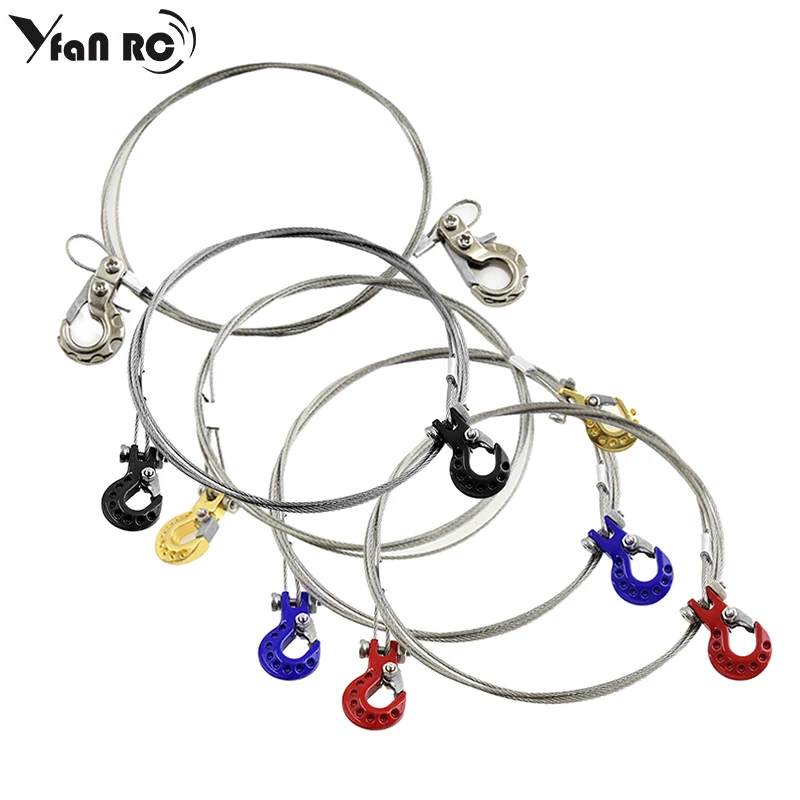 Металлическая цепь для буксировочного крюка из стальной проволоки для автомоделей масштаба 1/8 1/10 RC Car TRX4 Axial SCX10 90046 Wraith RC4WD D90 TF2 Yikong KM TK300 on.