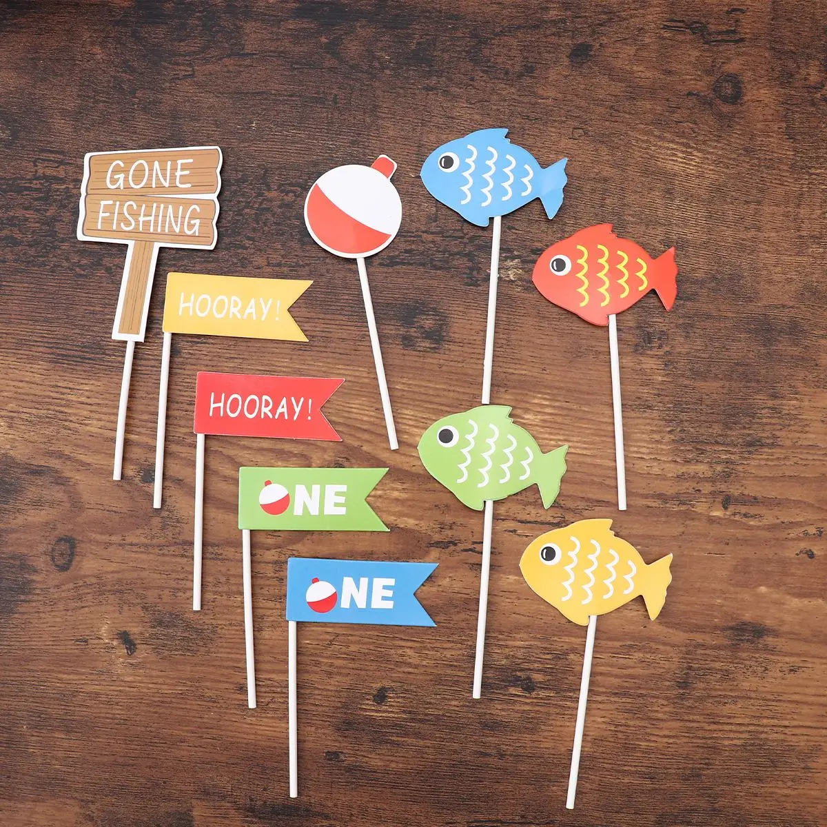 10 шт рыба и флаг бумажный Топпер на торт Go Рыбалка украшение кекс топперы вставки