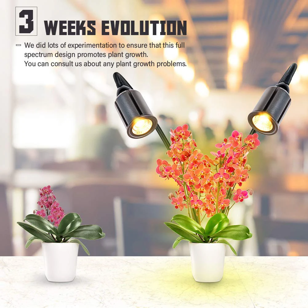 

75W Plants Grow Lamp Timing Full Spectrum Yellow Clip Light Desktop Flowers Light Seedling Growth for Garden Flowers Plants