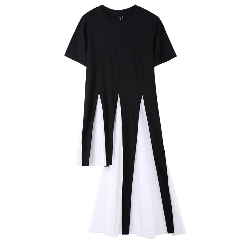 

Sexy short sleeve irregular Summer Dress 2021 retro vintage loose Midi Length dress Vestidos