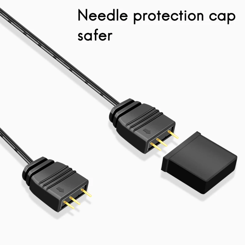 

5 Pcs 1 to 4 Extension Cable 5V 3-Pin ARGB Hub Extension Cable Support 5V 3Pin Memory Cooling Vest Light Bar Fan