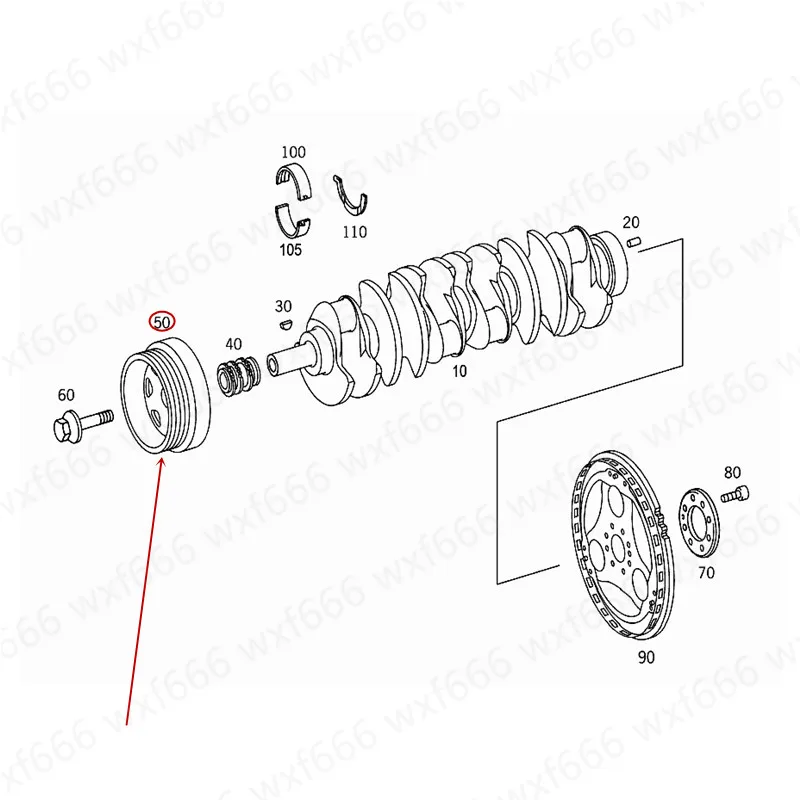 

Car Transition tensioner Crankshaft pulley Suitable for CL 600mer ced es-be nzS 600 Crankshaft belt pulley Engine belt pulley