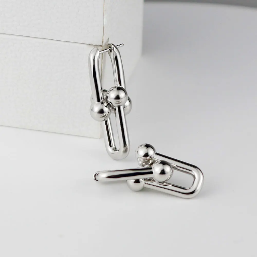 

KT Luxury LOGO 1 Earrings: 1High Quality Classic Weras U-shaped Link Earrings TIF Jewelry Woman
