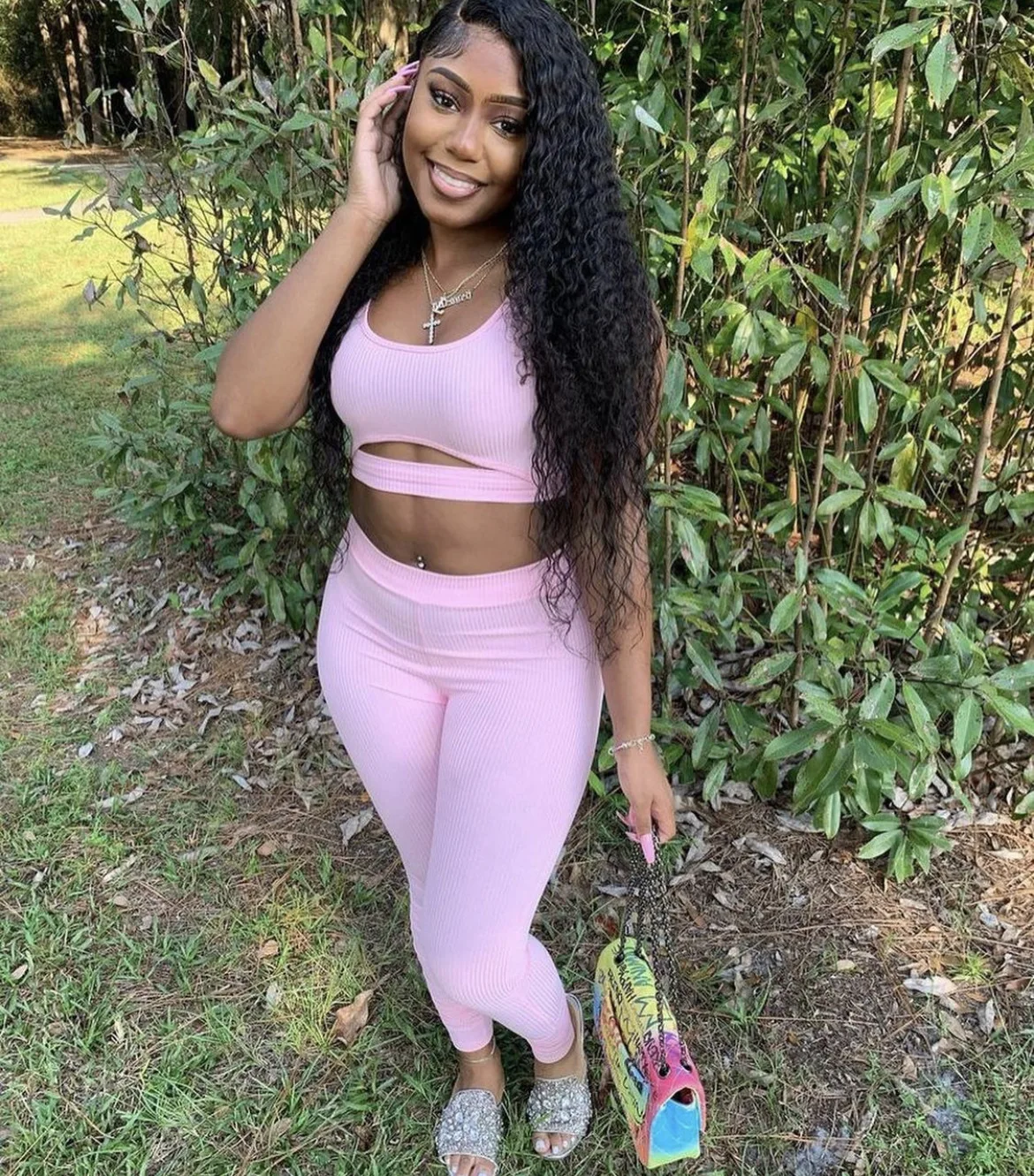 

Summer Sportwear Yoga Tracksuit Women Gym Set Crop Top and Pants Two Piece Set Lounge Wear Jogger Suit Sportwear Pink Outfits