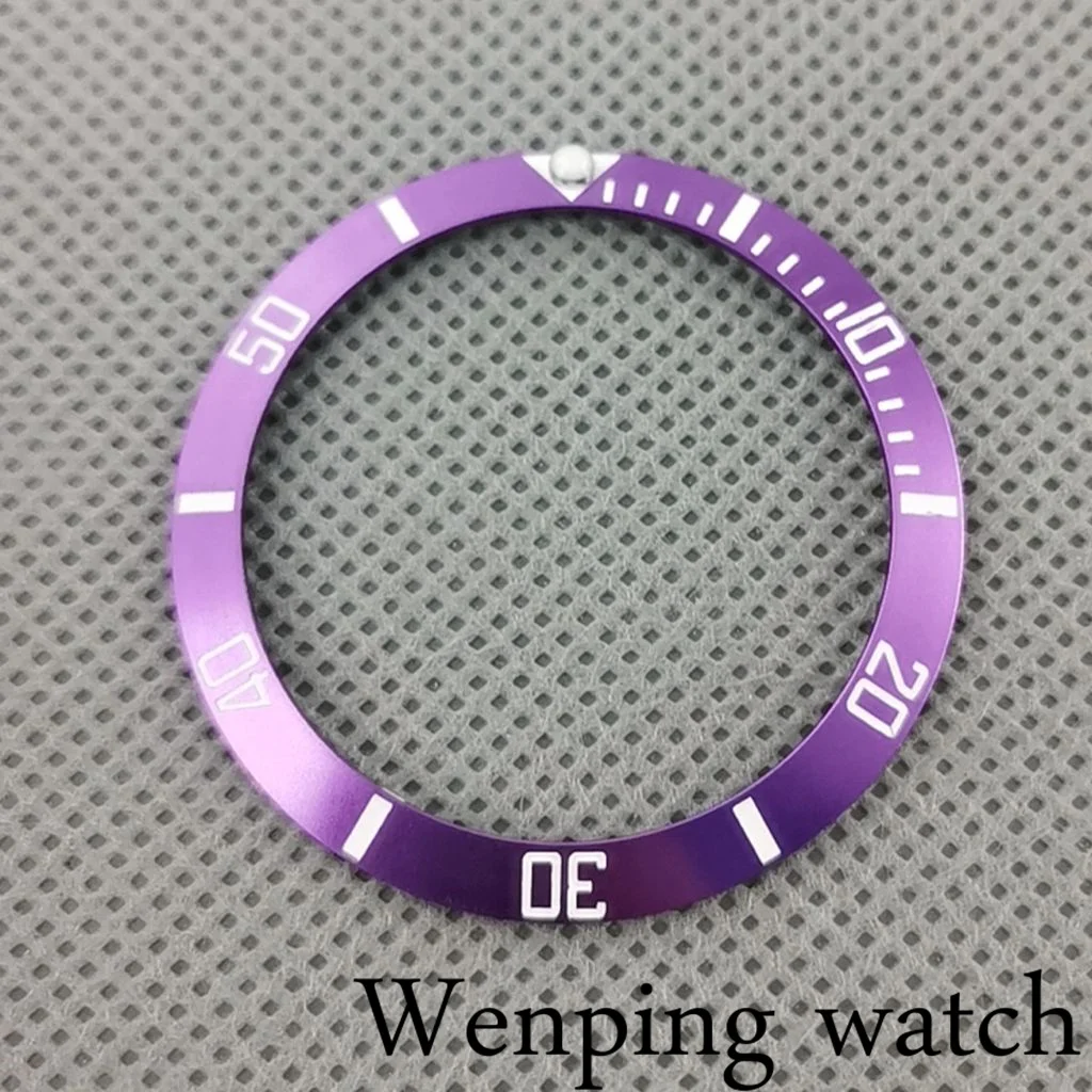 Новый высококачественный синий фиолетовый розовый алюминиевый БЕЗЕЛЬ 38 мм белый