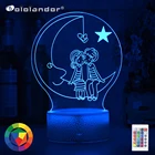 Новая романтическая любовь 3D лампа в форме сердца Луна акриловый светодиодный ночсветильник декоративная настольная лампа подарок на день Святого Валентина любимой жене