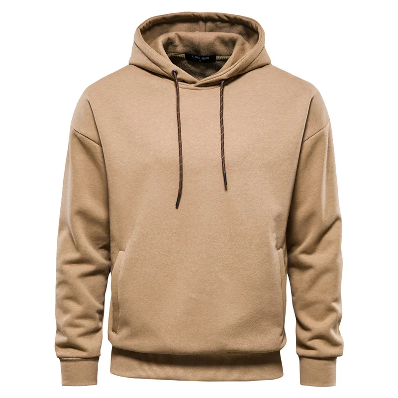 

New Men Fleece Hoodie 2021 Winter Casual Streetwear Men Pullover Hooded Sweatshirt Hoodies Mens Solid Color Hoodie Male M-XXL