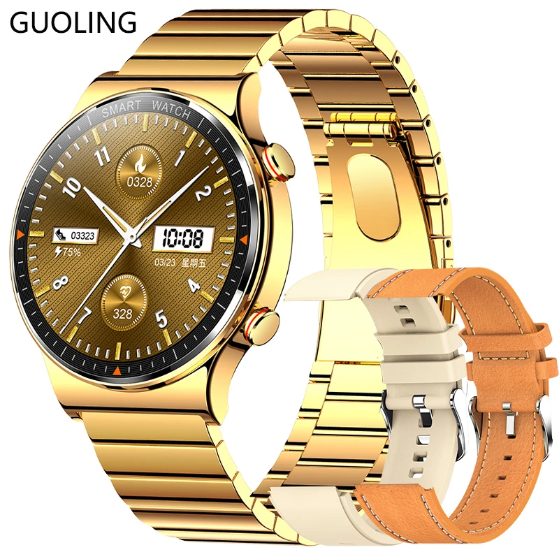 

GUOLING Smart Watch Men 454*454 HD 1.39 inch display heart rate Smartwatch Fitness Tracker Music player link Bluetooth Headset