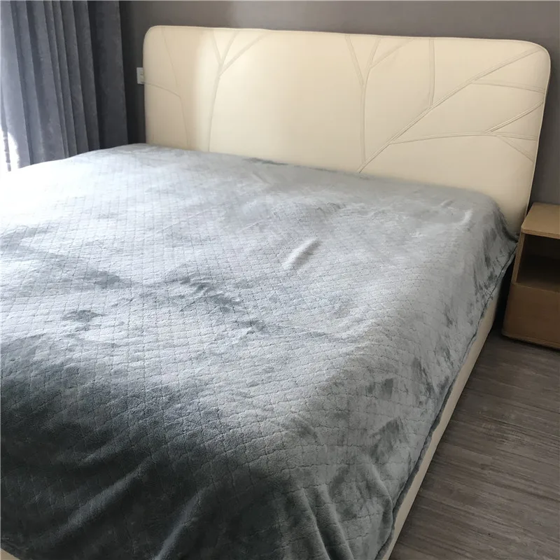 Winter Thickening Mechanical Wash Flannel Blanket Plaids Super Warm Soft Blankets Throw on Sofa/Travel Patchwork Solid Bedspread | Дом и сад