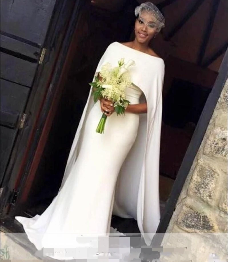 

Простые Свадебные платья 2021, элегантные свадебные платья-накидки в стиле русалки, дешевые платья Южной Африки, Женская официальная одежда