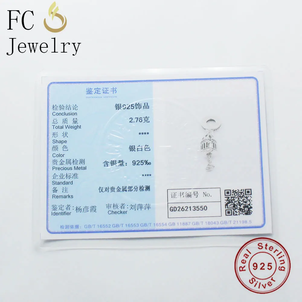 FC ювелирные изделия Подходит для оригинального браслета Pandora серебряная птичья