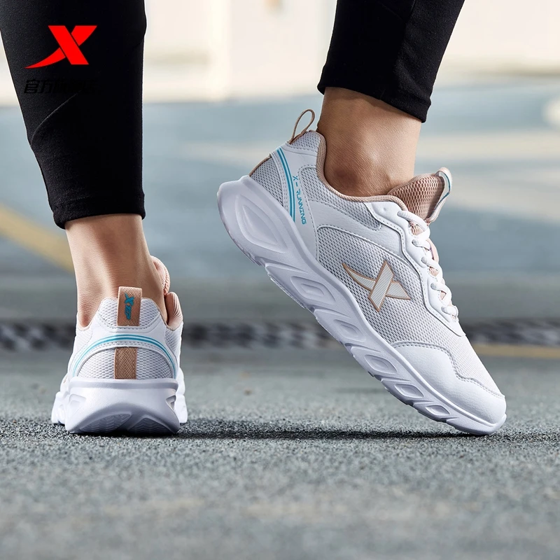 Xtep Women's Running Shoes Autumn Solid Color Lace-Up Sport Shoes Women Outdoor Shock Absorption Anti-Slip Sneakers 880118110106