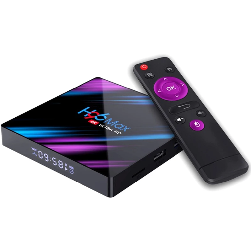 Android 9 0 H96 Max 3318 ТВ-приставка 2 4G/5G Wifi Rk3318 четырехъядерный Bt4.0 H96Max 4G 64G Мини-приставка