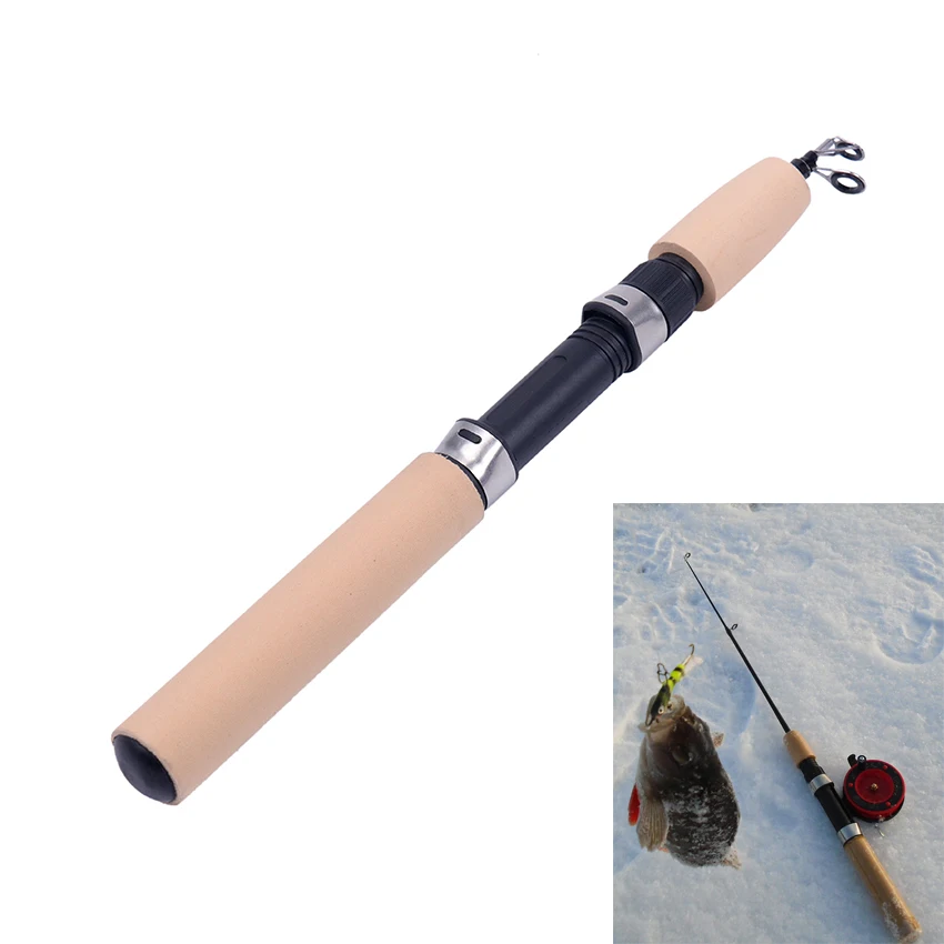 

1PC 55 65 75CM Ice Fishing Rod Portable Carbon Fiber River Shrimp Carp Fishing Pole Winter Mini Telescopic Shrimp Fishing Rod