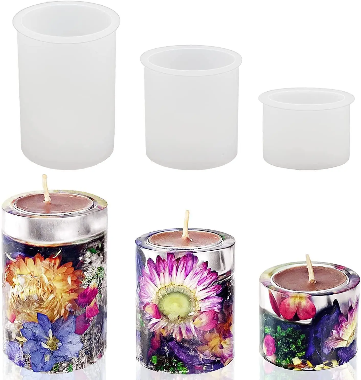 

Candle Holder Crystal Epoxy Resin Mold DIY Aromatherapy Candle Tray Silicone Mold Handmade Mold Resin Crafts Home Decor