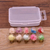 10pcs 9color 16mm glass bottles with beads flowers box pendant ornaments for jewelry necklace earring making diy charms pendants