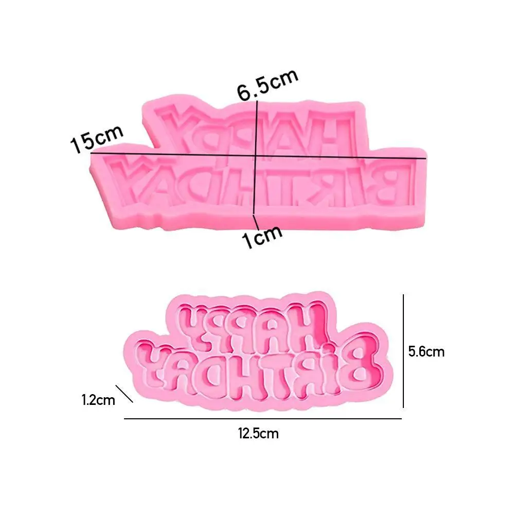 

Happy Birthday English Alphabet Silicone Mold Cake Baking Decoration Tool Chocolate Plate Embellishment